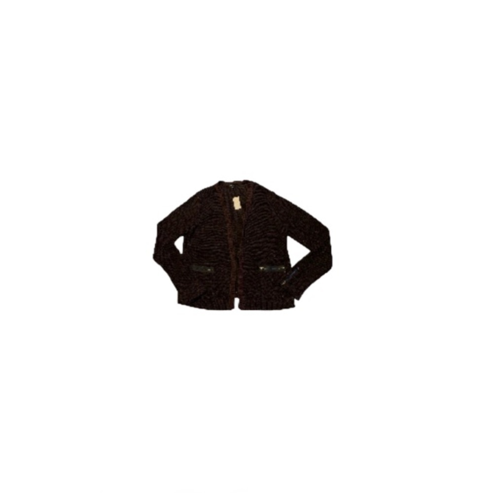 🆕 RW & Co. Maroon and Black Sparkly Open Front Cardigan - Women’s Size XL